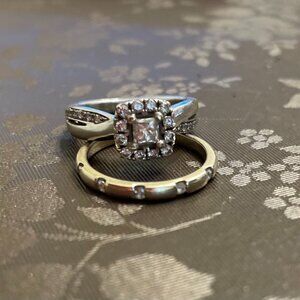 Engagement and wedding ring
